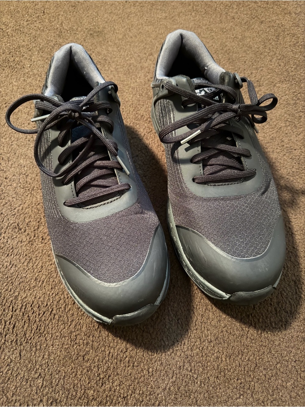 Timberland Men's Dark Gray and Black Composite Toe Work Shoes